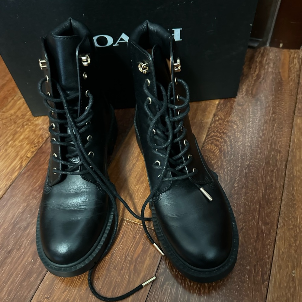 Coach women combat boots new